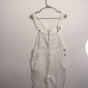 White Linen Overalls